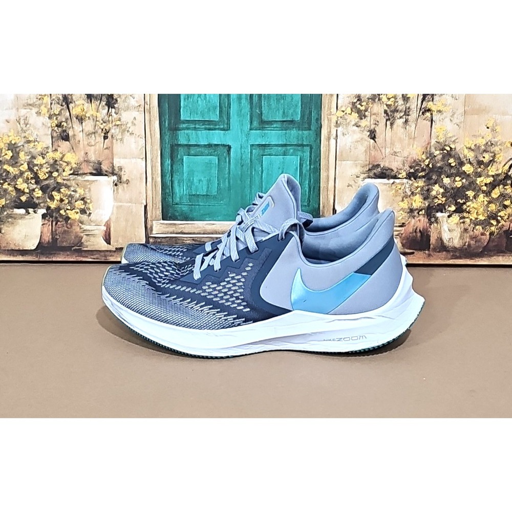 Nike Zoom Winflo 6 Men's 11.5 Obsidian Mist Blue Lagoon Running Shoes AQ7497-400